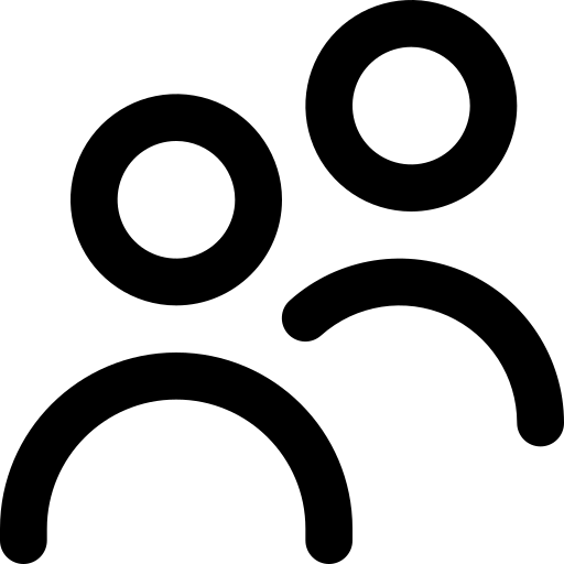 users A black outline of two people